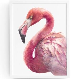 Watercolor Flamingo Wall Art Print, Unframed - Vibrant Tropical Elegance